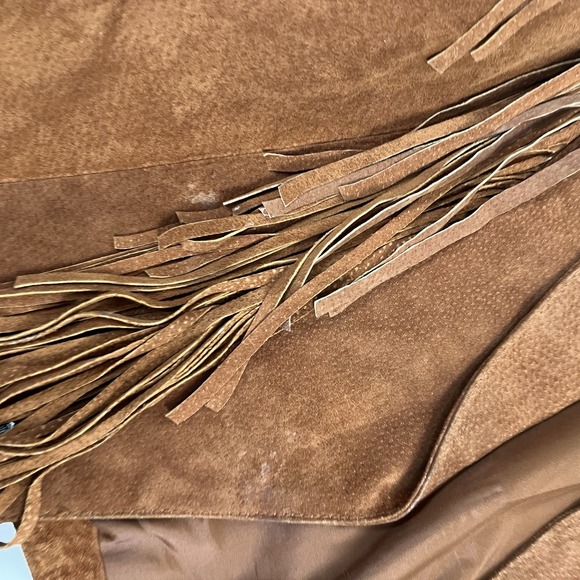 Vintage Lawless by Leather Suede Brown Fringe Western Jacket Size M Southwest - Picture 8 of 12